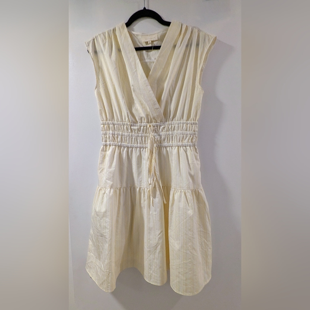 MELLODAY Yellow Striped Wrap Style Sundress